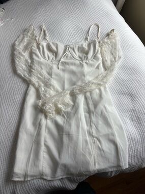 Princess Polly Cream Satin Slip Dress with Adjustable Straps